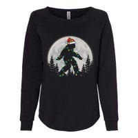 Bigfoot Santa Christmas Tree Lights Funny Xmas Sasquatch Womens California Wash Sweatshirt