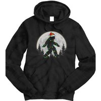 Bigfoot Santa Christmas Tree Lights Funny Xmas Sasquatch Tie Dye Hoodie