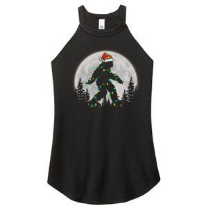 Bigfoot Santa Christmas Tree Lights Funny Xmas Sasquatch Women's Perfect Tri Rocker Tank