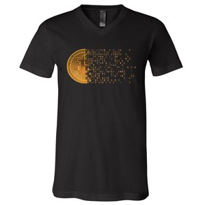 Bitcoin Support Crypto Cryptocurrency Bitcoin V-Neck T-Shirt