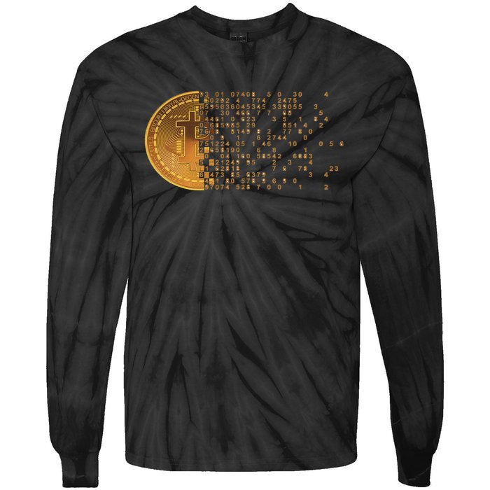 Bitcoin Support Crypto Cryptocurrency Bitcoin Tie-Dye Long Sleeve Shirt