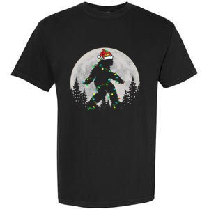 Bigfoot Santa Christmas Tree Lights Xmas Sasquatch Garment-Dyed Heavyweight T-Shirt