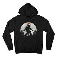 Bigfoot Santa Christmas Tree Lights Xmas Sasquatch Hoodie