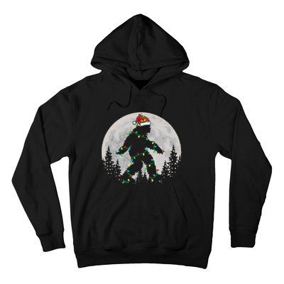 Bigfoot Santa Christmas Tree Lights Xmas Sasquatch Hoodie