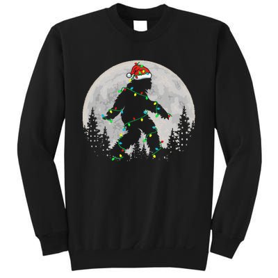 Bigfoot Santa Christmas Tree Lights Xmas Sasquatch Sweatshirt