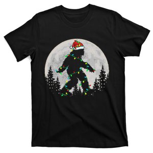 Bigfoot Santa Christmas Tree Lights Xmas Sasquatch T-Shirt