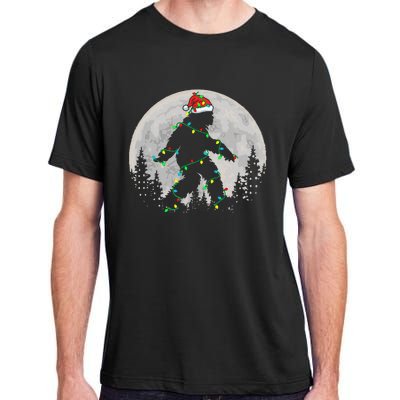 Bigfoot Santa Christmas Tree Lights Xmas Sasquatch Adult ChromaSoft Performance T-Shirt