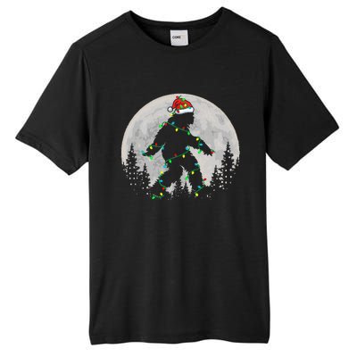 Bigfoot Santa Christmas Tree Lights Xmas Sasquatch Tall Fusion ChromaSoft Performance T-Shirt