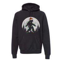 Bigfoot Santa Christmas Tree Lights Xmas Sasquatch Premium Hoodie