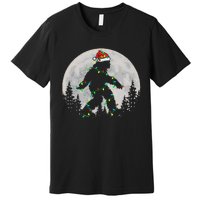 Bigfoot Santa Christmas Tree Lights Xmas Sasquatch Premium T-Shirt