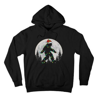 Bigfoot Santa Christmas Tree Lights Xmas Sasquatch Tall Hoodie