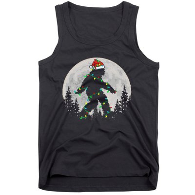 Bigfoot Santa Christmas Tree Lights Xmas Sasquatch Tank Top