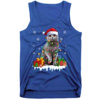 British Shorthair Cat Xmas Light Christmas Kitten Lover Funny Gift Tank Top