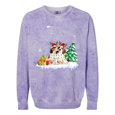 Beagle Santa Christmas Tree Light Pajama Dog Xmas Gift Colorblast Crewneck Sweatshirt