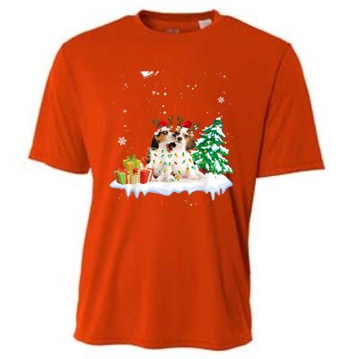 Beagle Santa Christmas Tree Light Pajama Dog Xmas Gift Cooling Performance Crew T-Shirt