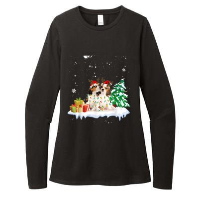 Beagle Santa Christmas Tree Light Pajama Dog Xmas Gift Womens CVC Long Sleeve Shirt