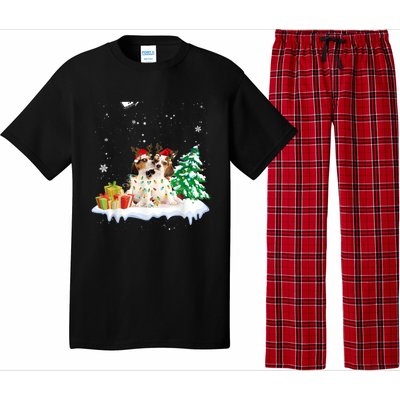 Beagle Santa Christmas Tree Light Pajama Dog Xmas Gift Pajama Set