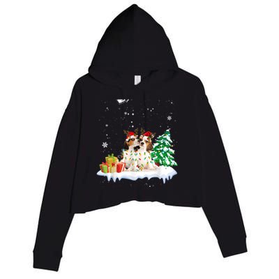 Beagle Santa Christmas Tree Light Pajama Dog Xmas Gift Crop Fleece Hoodie