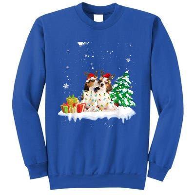 Beagle Santa Christmas Tree Light Pajama Dog Xmas Gift Sweatshirt