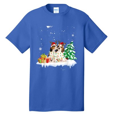 Beagle Santa Christmas Tree Light Pajama Dog Xmas Gift Tall T-Shirt