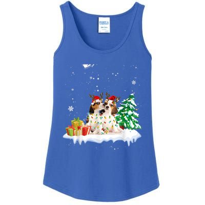 Beagle Santa Christmas Tree Light Pajama Dog Xmas Gift Ladies Essential Tank