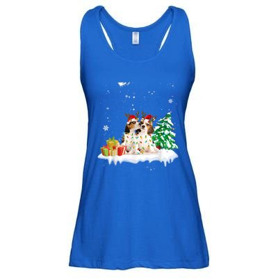 Beagle Santa Christmas Tree Light Pajama Dog Xmas Gift Ladies Essential Flowy Tank