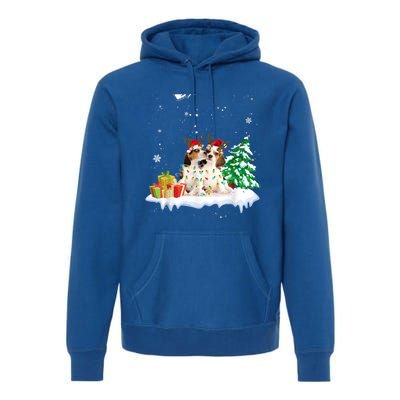 Beagle Santa Christmas Tree Light Pajama Dog Xmas Gift Premium Hoodie