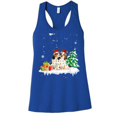 Beagle Santa Christmas Tree Light Pajama Dog Xmas Gift Women's Racerback Tank