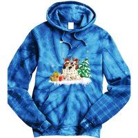 Beagle Santa Christmas Tree Light Pajama Dog Xmas Gift Tie Dye Hoodie