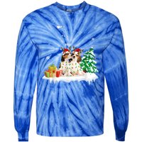 Beagle Santa Christmas Tree Light Pajama Dog Xmas Gift Tie-Dye Long Sleeve Shirt