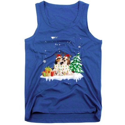 Beagle Santa Christmas Tree Light Pajama Dog Xmas Gift Tank Top