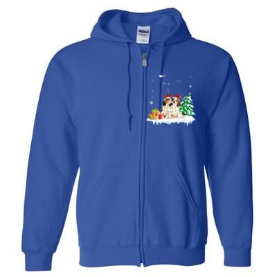 Beagle Santa Christmas Tree Light Pajama Dog Xmas Gift Full Zip Hoodie