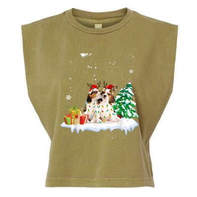 Beagle Santa Christmas Tree Light Pajama Dog Xmas Gift Garment-Dyed Women's Muscle Tee