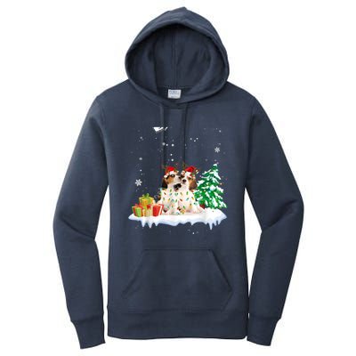 Beagle Santa Christmas Tree Light Pajama Dog Xmas Gift Women's Pullover Hoodie