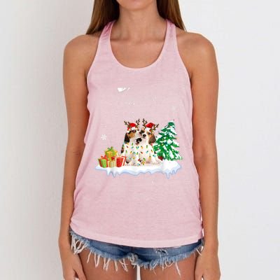 Beagle Santa Christmas Tree Light Pajama Dog Xmas Gift Women's Knotted Racerback Tank