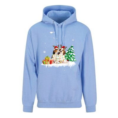 Beagle Santa Christmas Tree Light Pajama Dog Xmas Gift Unisex Surf Hoodie