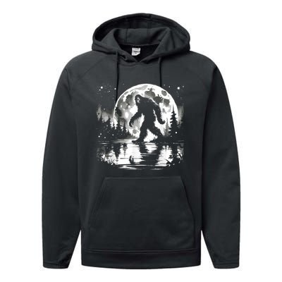 Bigfoot Sasquatch Cool Bigfoot Performance Fleece Hoodie