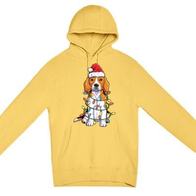 Beagle Santa Christmas Tree Lights Xmas Funny Gift Boys Gift Premium Pullover Hoodie