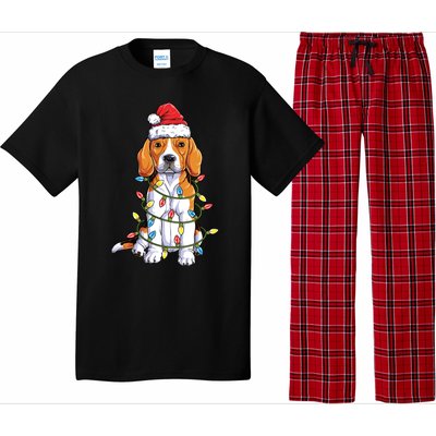 Beagle Santa Christmas Tree Lights Xmas Funny Gift Boys Gift Pajama Set