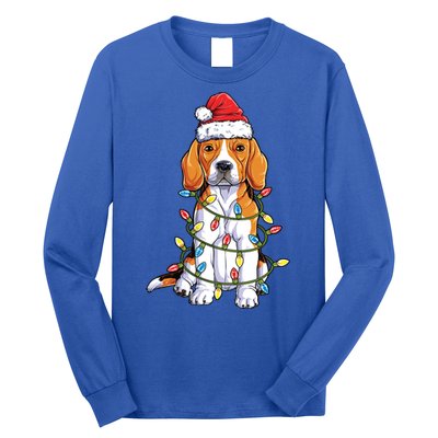 Beagle Santa Christmas Tree Lights Xmas Funny Gift Boys Gift Long Sleeve Shirt