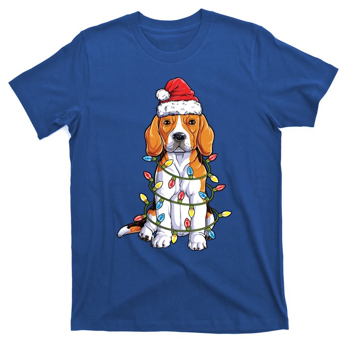 Beagle Santa Christmas Tree Lights Xmas Funny Gift Boys Gift T-Shirt