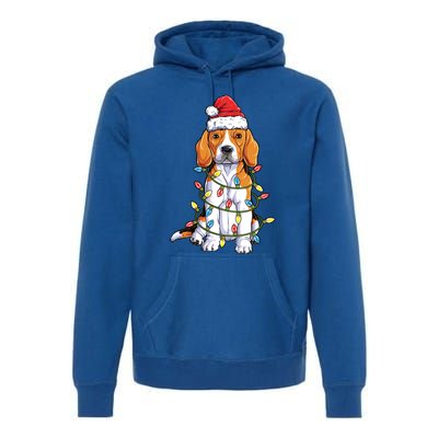 Beagle Santa Christmas Tree Lights Xmas Funny Gift Boys Gift Premium Hoodie