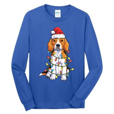 Beagle Santa Christmas Tree Lights Xmas Funny Gift Boys Gift Tall Long Sleeve T-Shirt