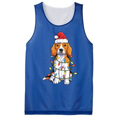 Beagle Santa Christmas Tree Lights Xmas Funny Gift Boys Gift Mesh Reversible Basketball Jersey Tank