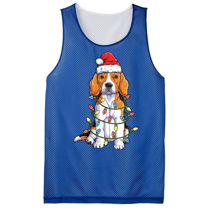 Beagle Santa Christmas Tree Lights Xmas Funny Gift Boys Gift Mesh Reversible Basketball Jersey Tank