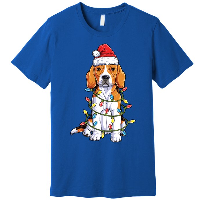 Beagle Santa Christmas Tree Lights Xmas Funny Gift Boys Gift Premium T-Shirt