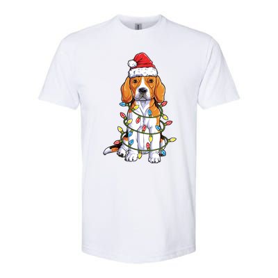 Beagle Santa Christmas Tree Lights Xmas Funny Gift Boys Gift Softstyle CVC T-Shirt