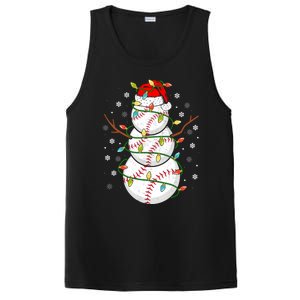 Baseball Snow Christmas Santa Hat Lights Snowflakes Xmas Funny Gift PosiCharge Competitor Tank