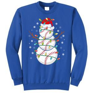 Baseball Snow Christmas Santa Hat Lights Snowflakes Xmas Funny Gift Sweatshirt