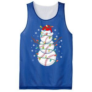 Baseball Snow Christmas Santa Hat Lights Snowflakes Xmas Funny Gift Mesh Reversible Basketball Jersey Tank